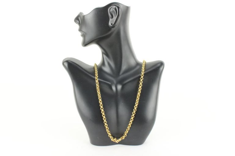 Chanel 95p 24K Gold Plated Jumbo CC Logo Necklace 27cc824s For Sale at  1stDibs