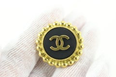 Chanel 95p Black x 24k Gold Plated CC Earrings68cc718s