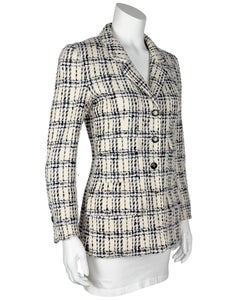Chanel 95P Collection Black and Cream Wool Jacket
