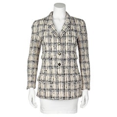 Giacca in lana nera e crema Chanel Collezione 95P