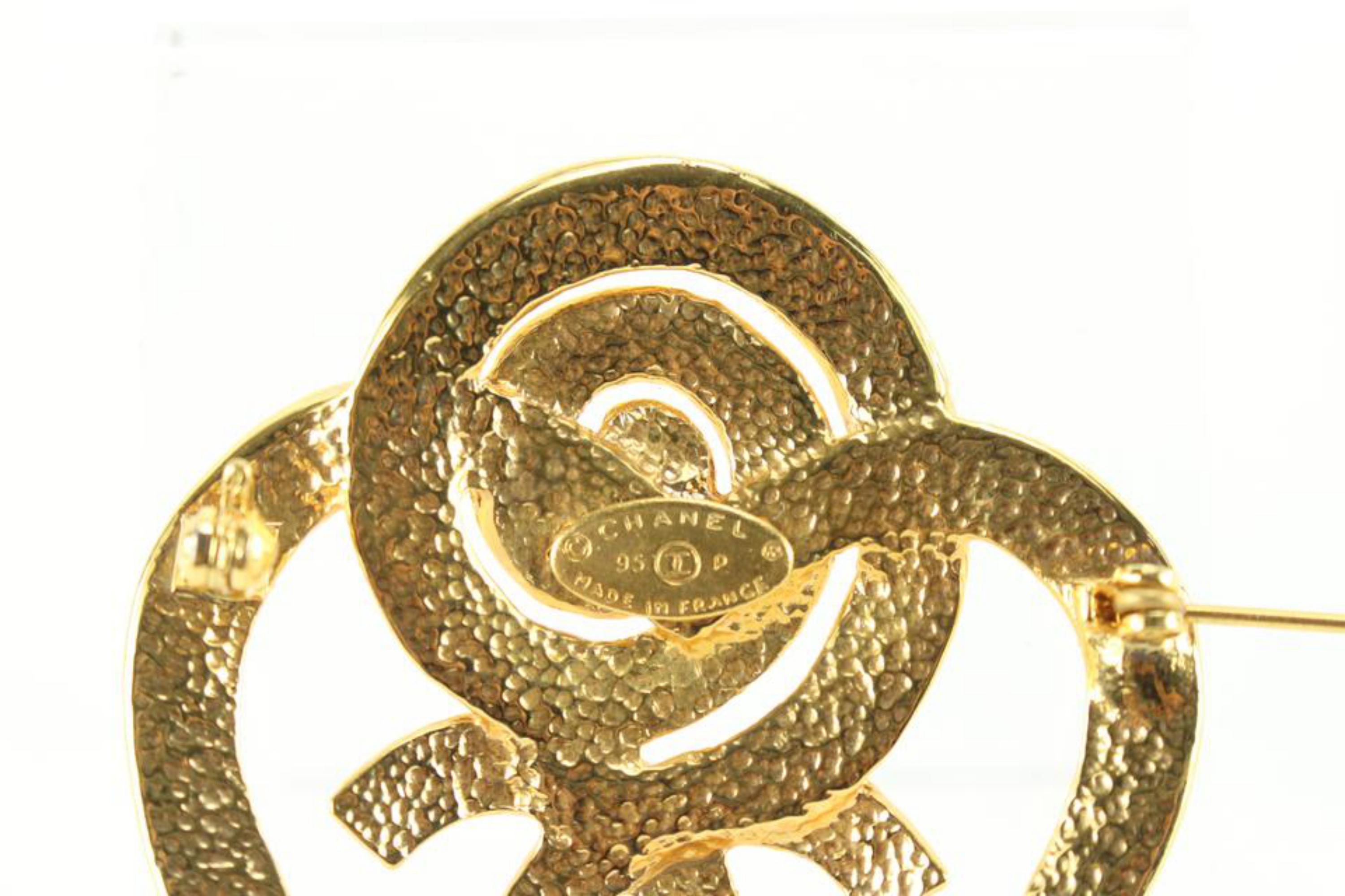 Chanel 95p Broche en forme de cœur spiralé avec épingle CC Corsage 29ck824s en vente 6