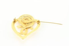 Chanel 95p Spiral Heart CC Brooch Pin Corsage 29ck824s