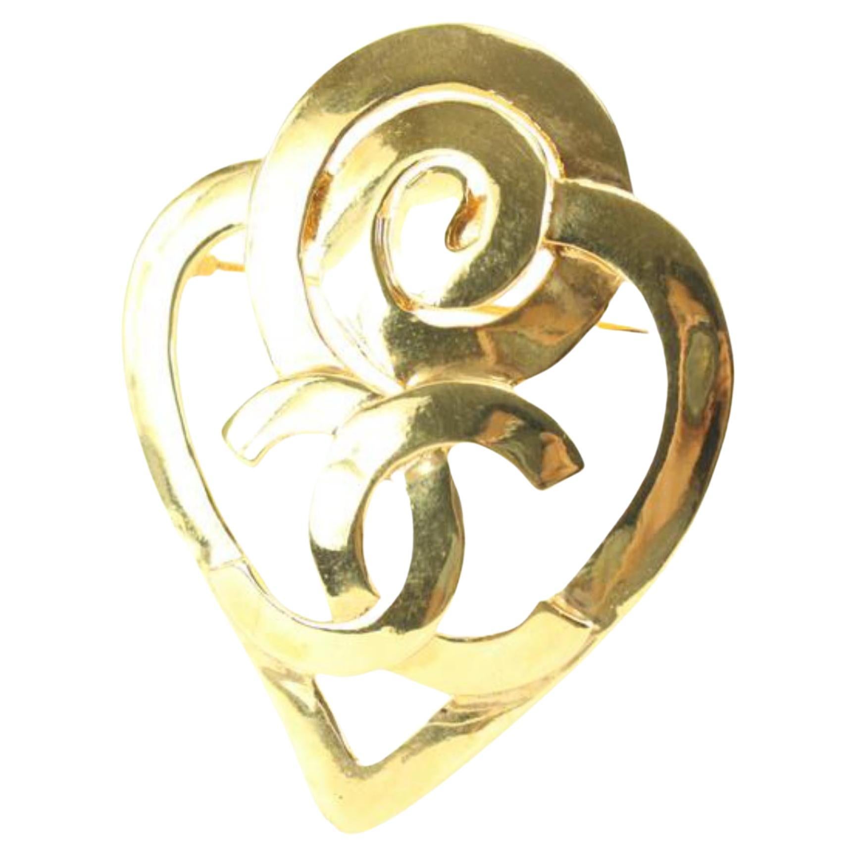 Chanel 95p Spiral Heart CC Brooch Pin Corsage 29ck824s For Sale
