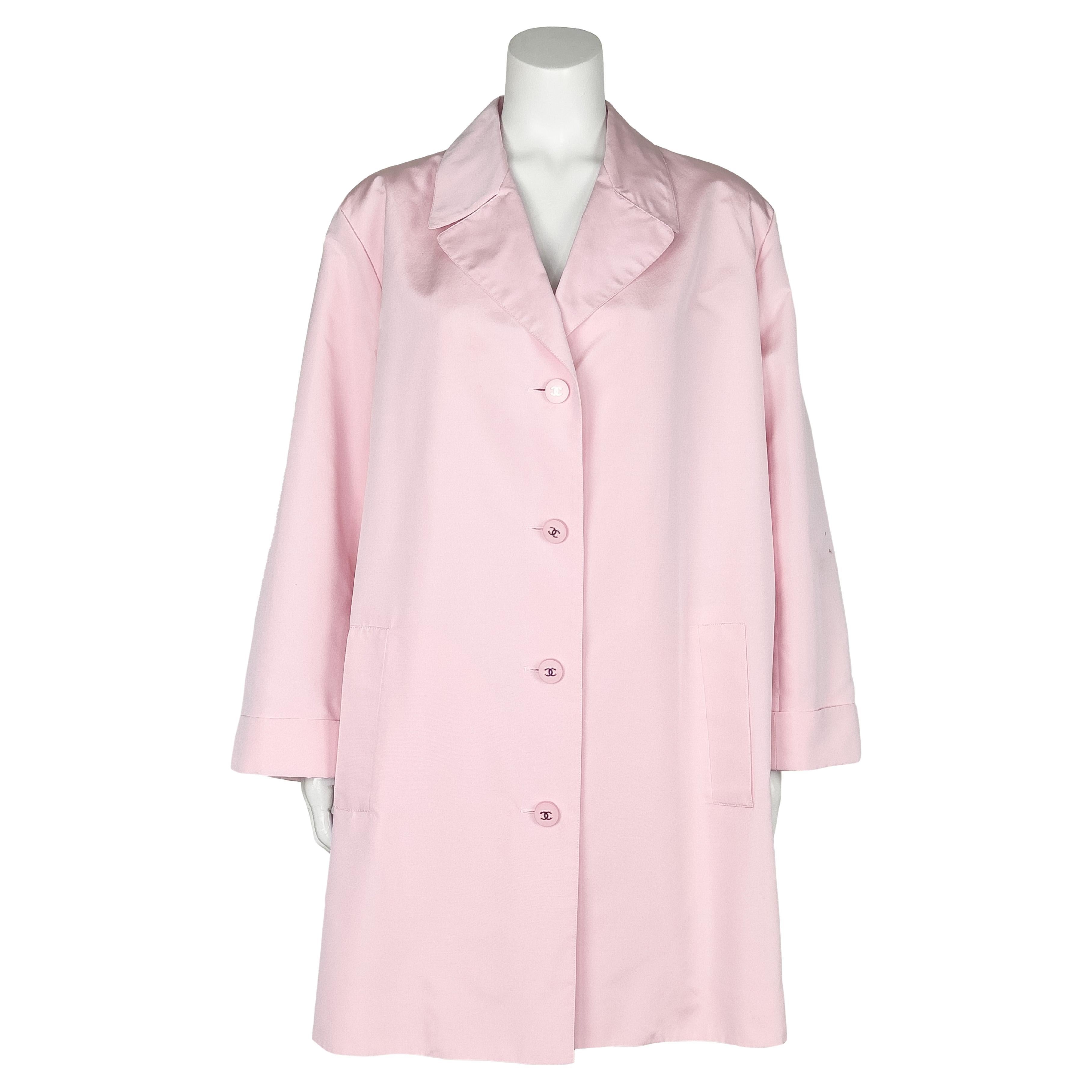 Chanel 96P Baby Pink Silk Evening/Swing Coat