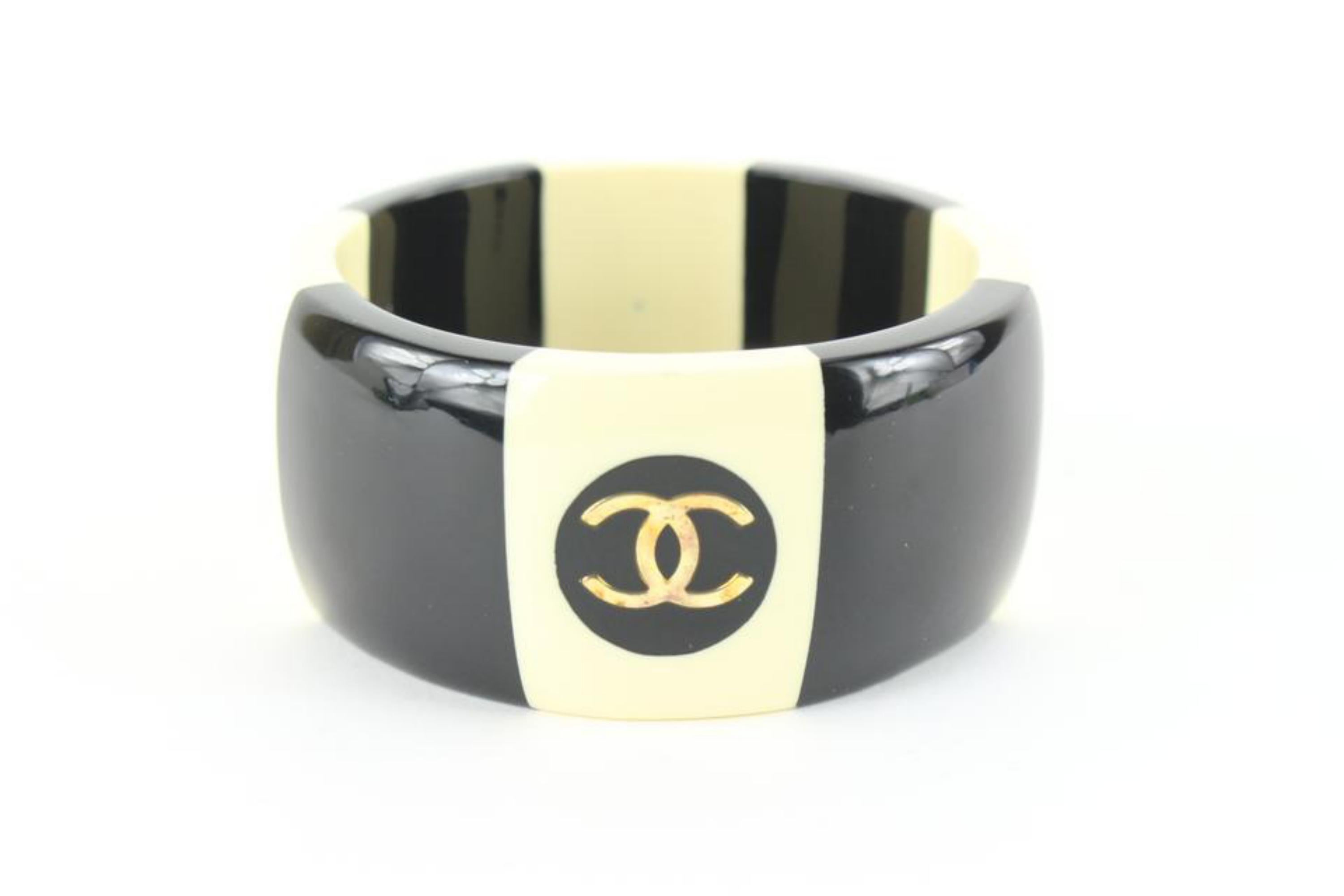 Chanel 96P CC Logo Bangle Cuff Bracelet 63ch825s For Sale 5