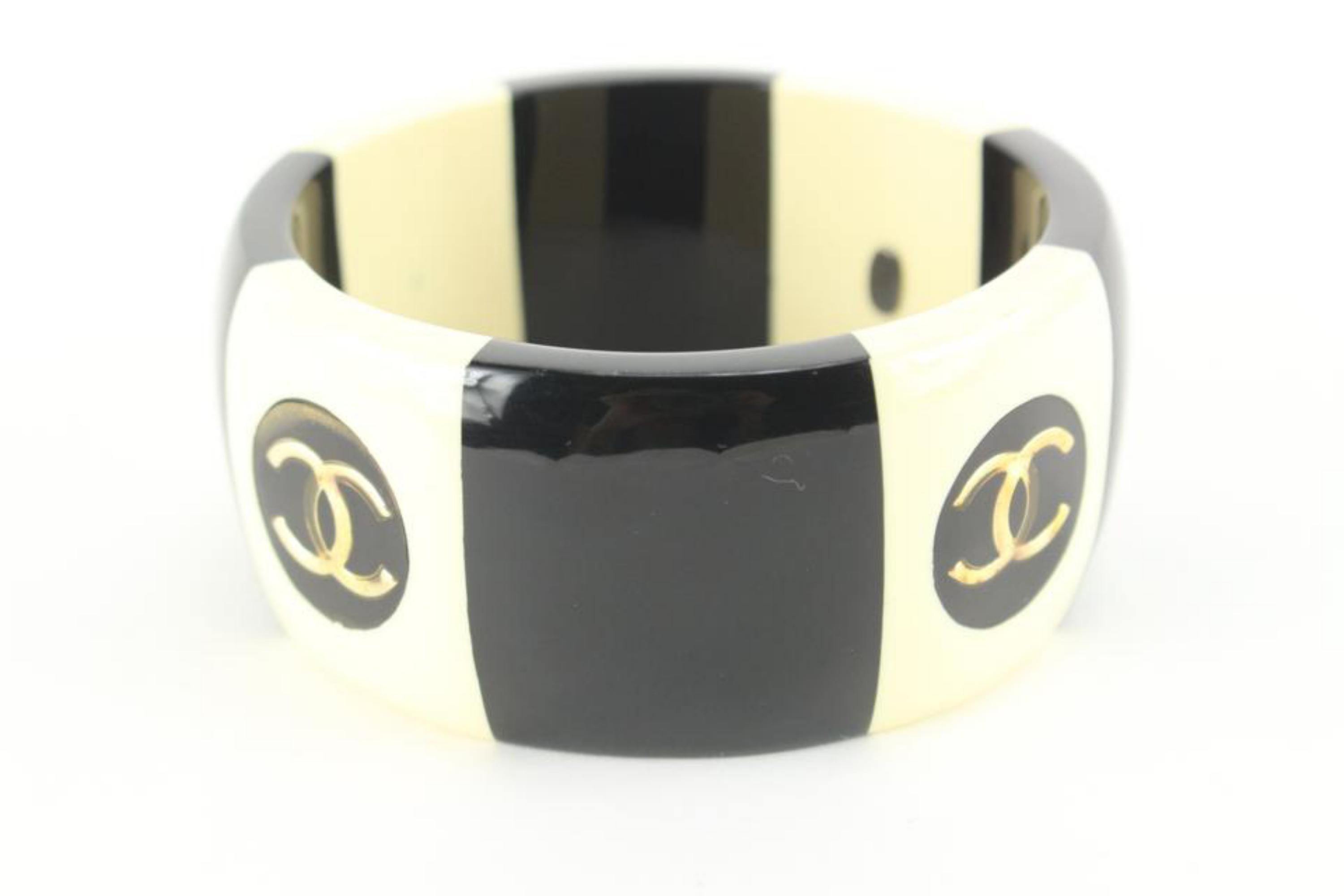 Chanel 96P CC Logo Bangle Cuff Bracelet 63ch825s For Sale 6