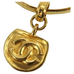 Chanel 96P Gold Plated CC Keychain Bag Charm 49cz77s
