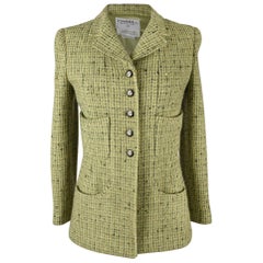 Chanel 97A Jacket  Divine Fresh Green Tweed  34 / 4