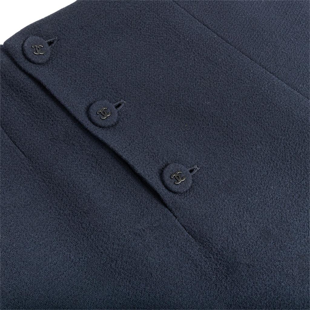 Women's Chanel 97A Pant Navy Sailor Influence Wool 42 / 10