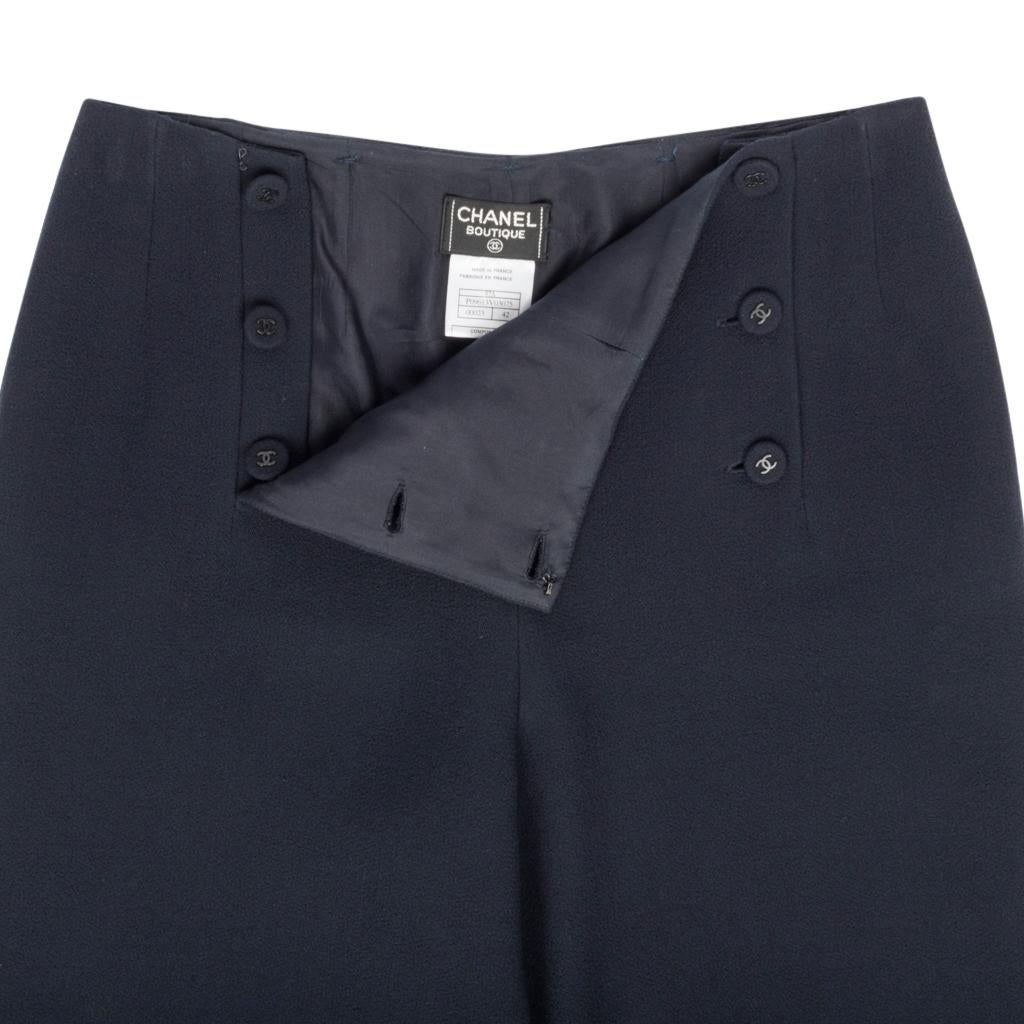 Chanel 97A Pant Navy Sailor Influence Wool 42 / 10 3
