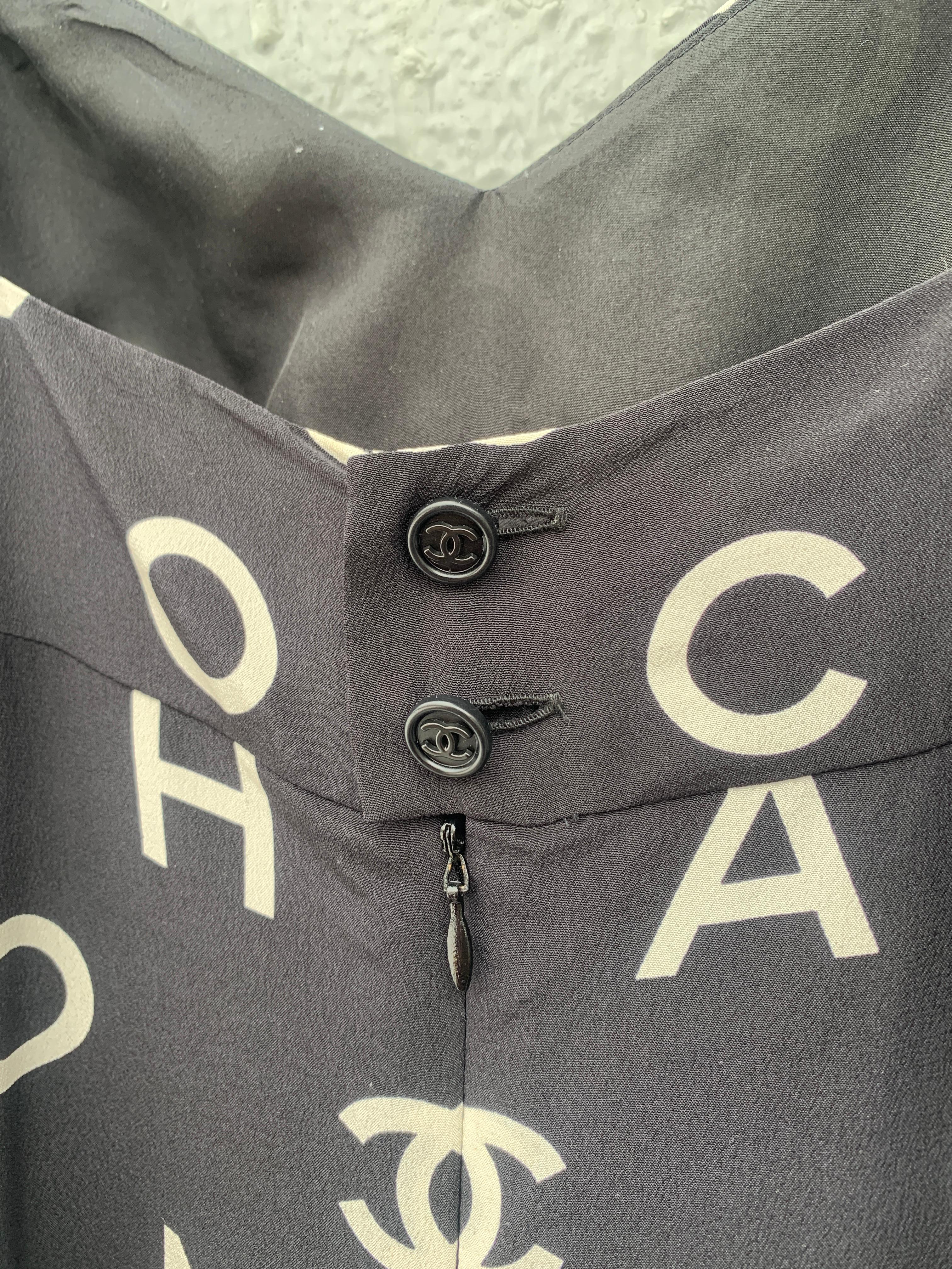 Chanel 97P Spring 1997 Most Wanted Runway Logo Runway Alpha  Coco Print Dress For Sale 12