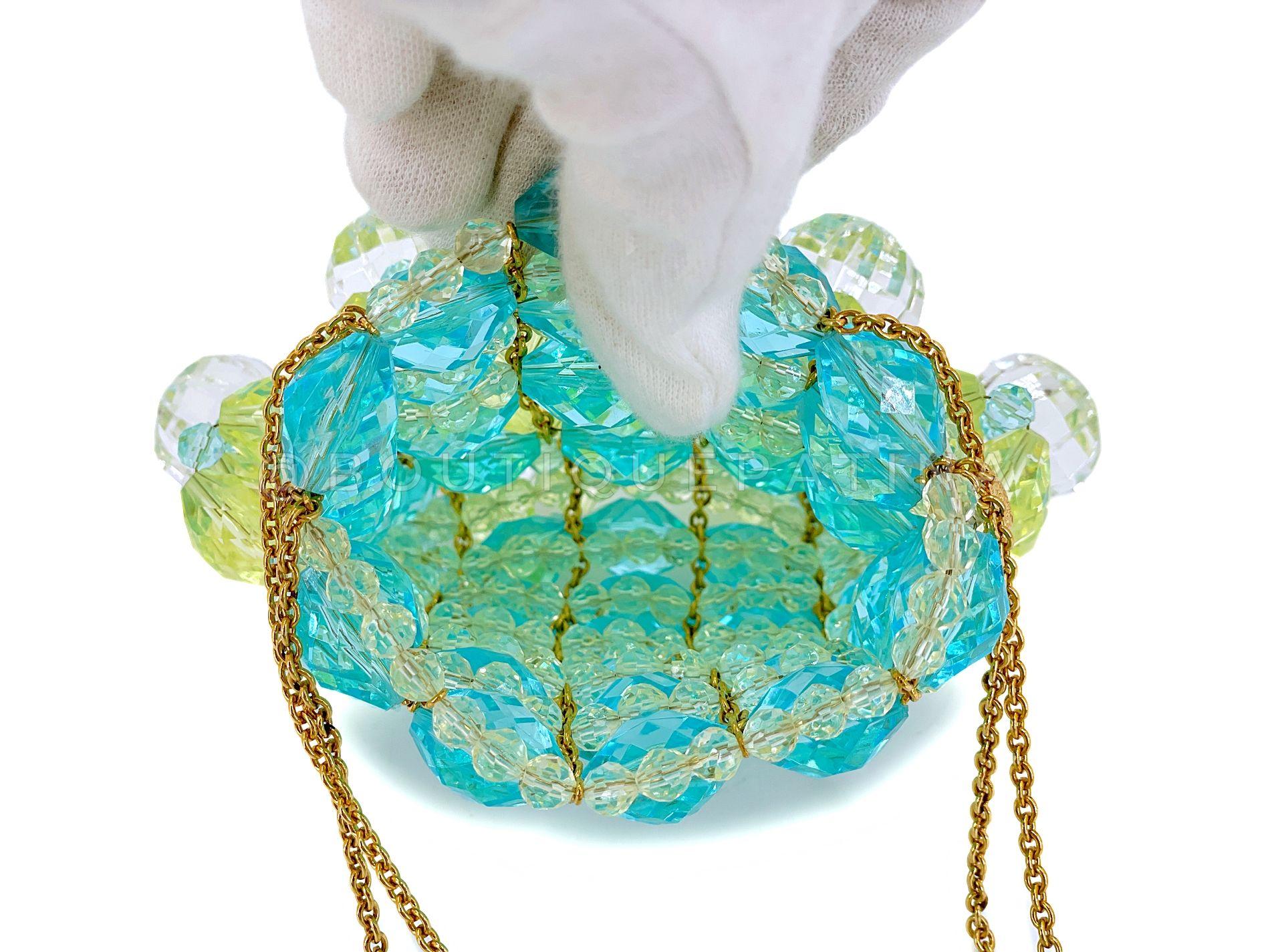 Chanel 97P Vintage Lucite Crystal Beaded Evening Bag 24k GHW 68453 For Sale 5