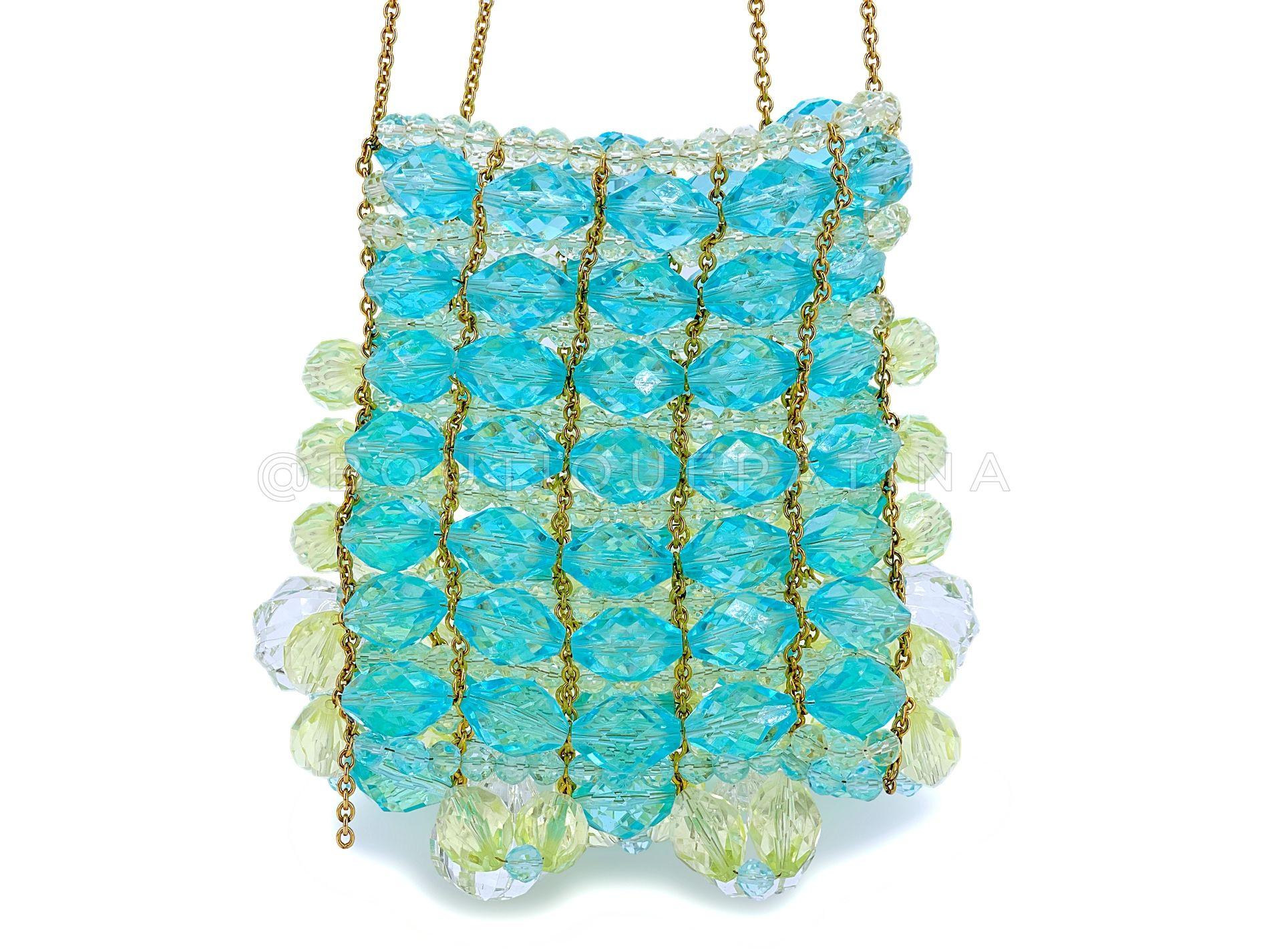 Women's Chanel 97P Vintage Lucite Crystal Beaded Evening Bag 24k GHW 68453 For Sale