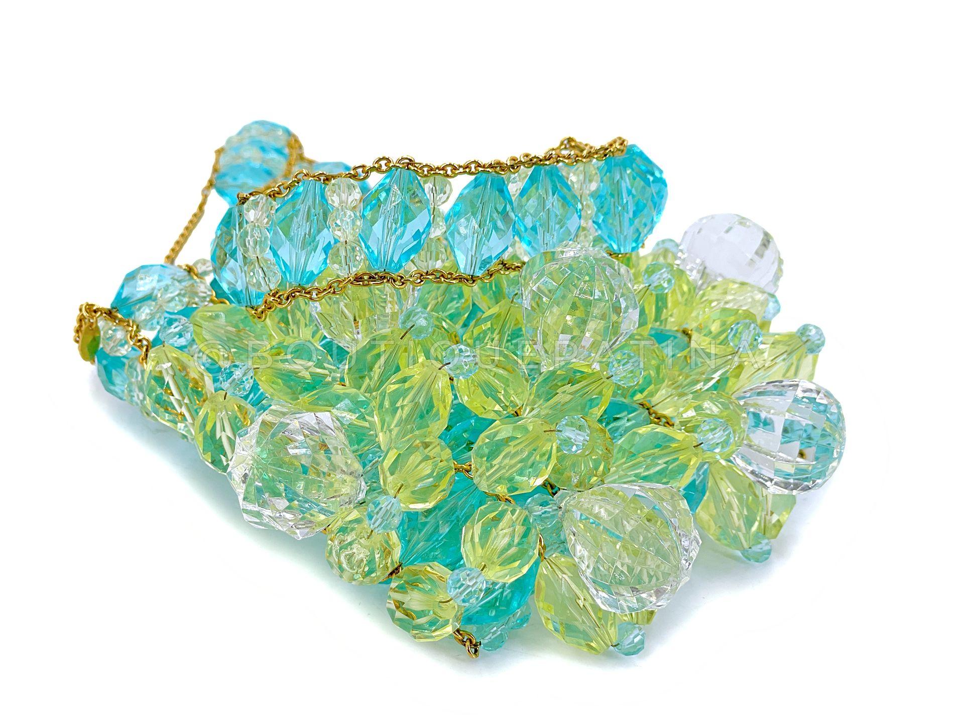 Chanel 97P Vintage Lucite Crystal Beaded Evening Bag 24k GHW 68453 For Sale 2