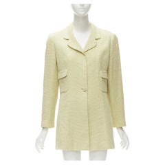 Chanel Yellow Jacket - 56 For Sale on 1stDibs  chanel jacket yellow,  yellowjacket66, chanel yellow tweed jacket