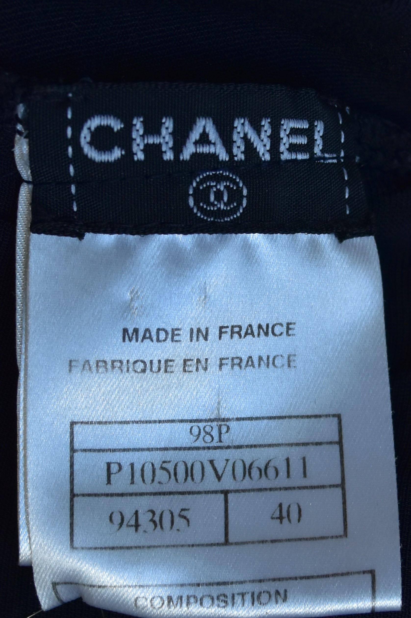 Chanel 98P Spring 1998 Most wanted Cut Out Dress with CC Logo 40 Embroidery For Sale 1