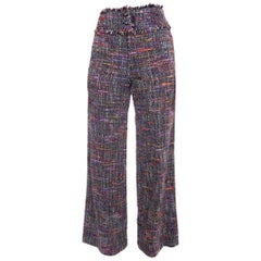 Chanel 98P Vintage 1998 Purple Tweed Wide Leg Trouser Pants - 38 / 6
