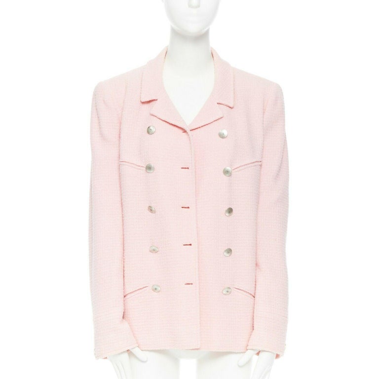 NWT CHANEL 20P CORAL PINK TWEED CLASSIC JACKET FR34, FR36