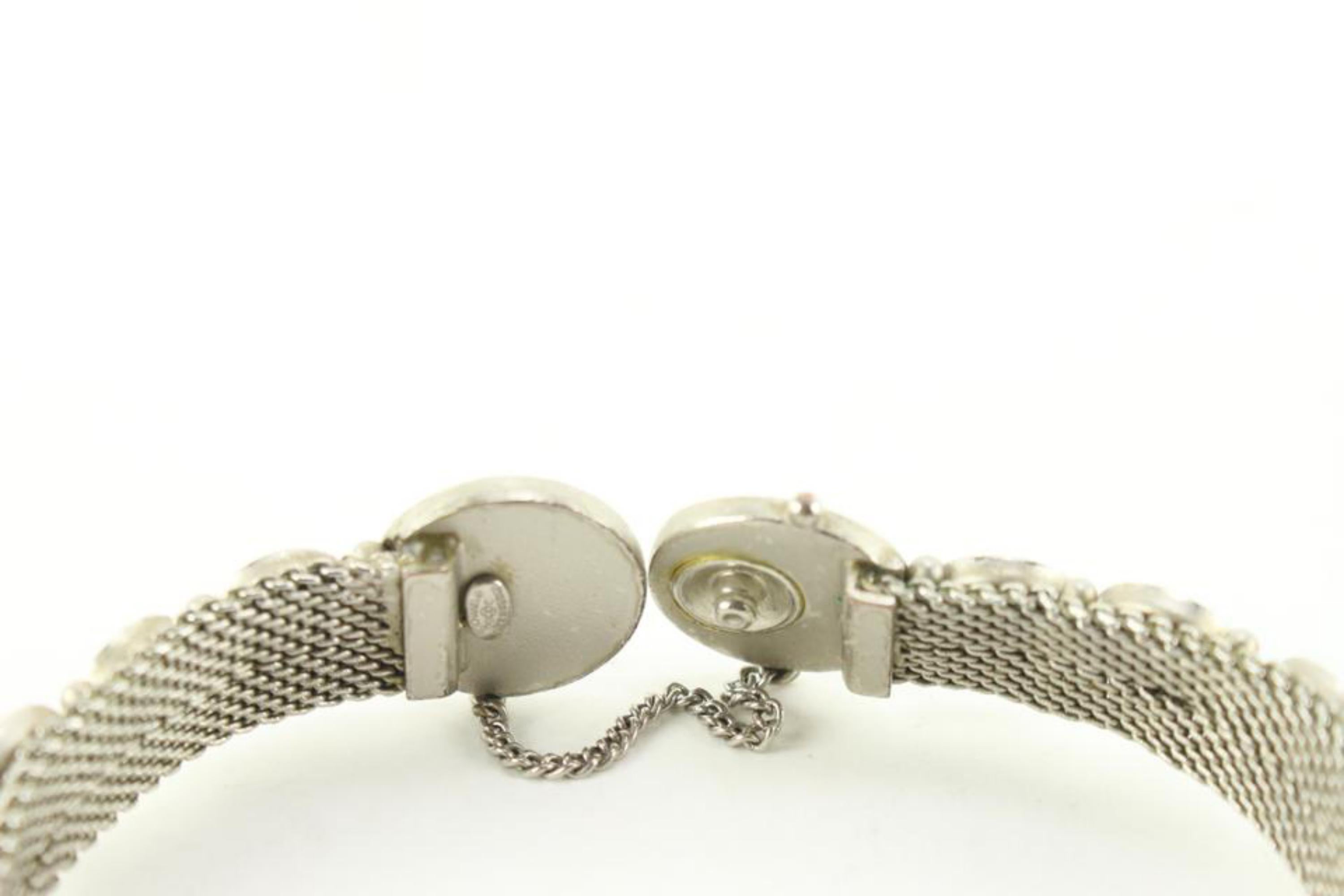 Beige Chanel 99C Multicolor Candy Silver Mesh CC Bracelet 50ck77s For Sale