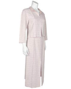 Chanel 99P Baby Pink Cotton and Viscose Skirt Suit