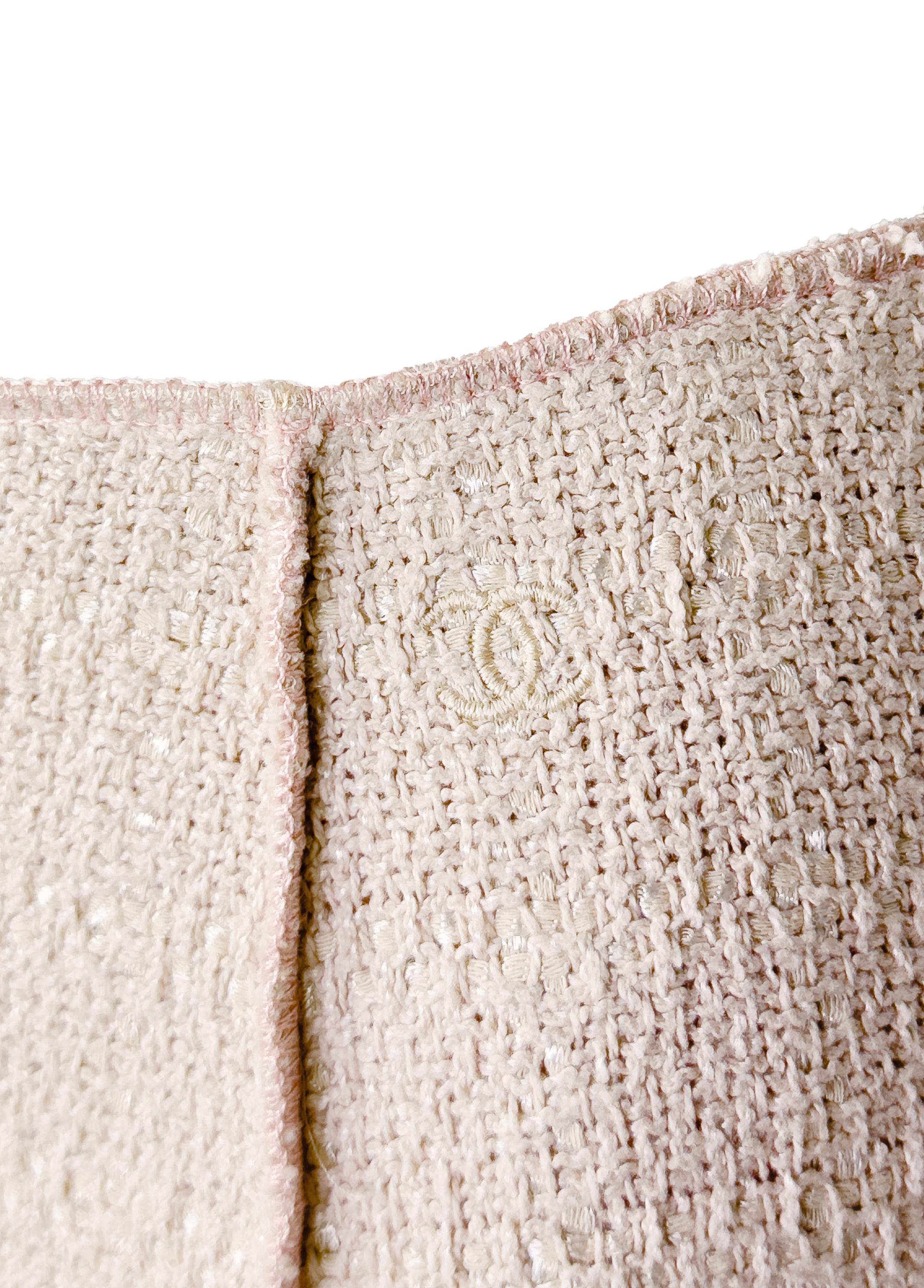 Abito con gonna Chanel 99P Baby Pink in cotone e viscosa in vendita 2