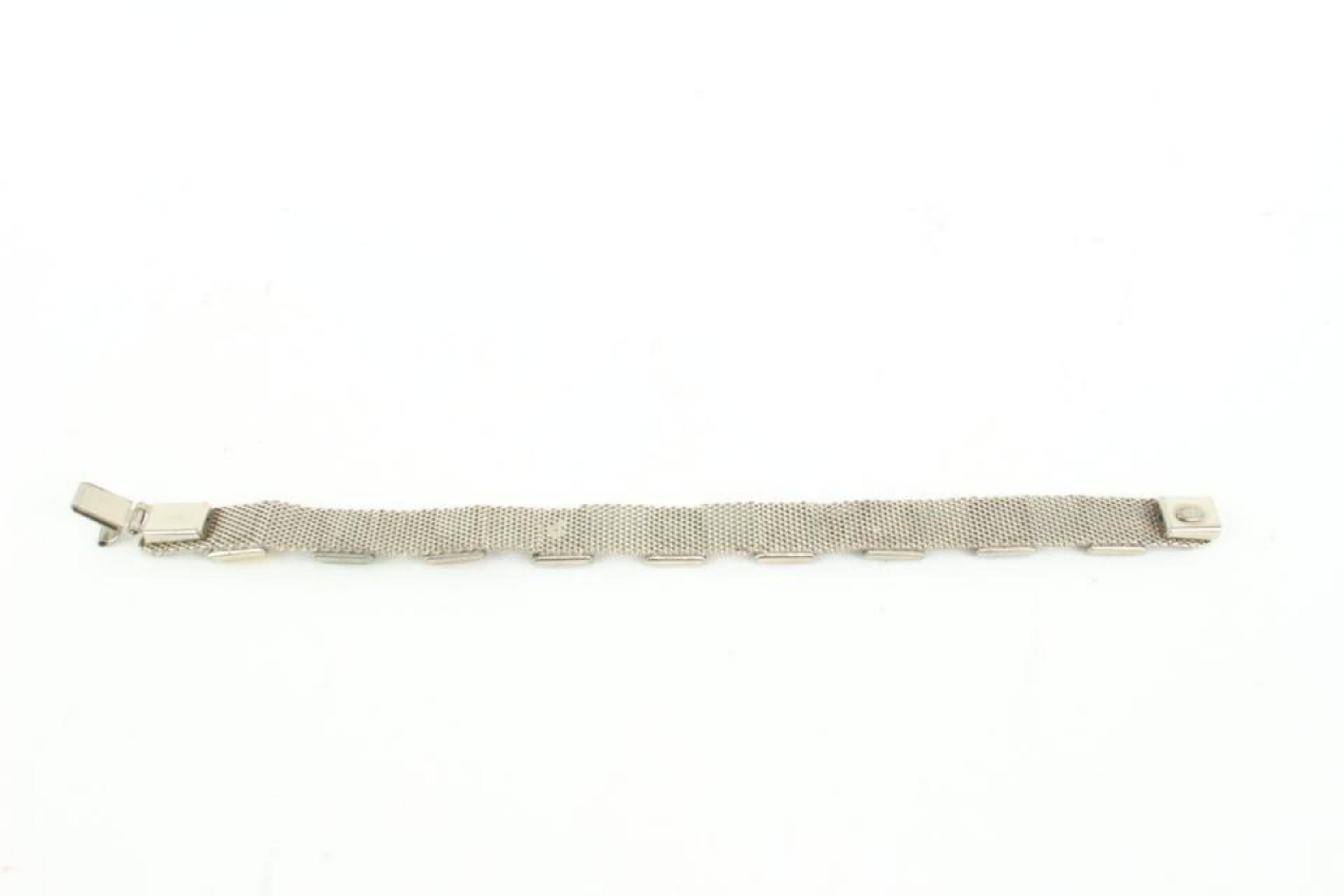 Chanel 99P Silver Mesh Gripoix Stone Bracelet 41ck61 5