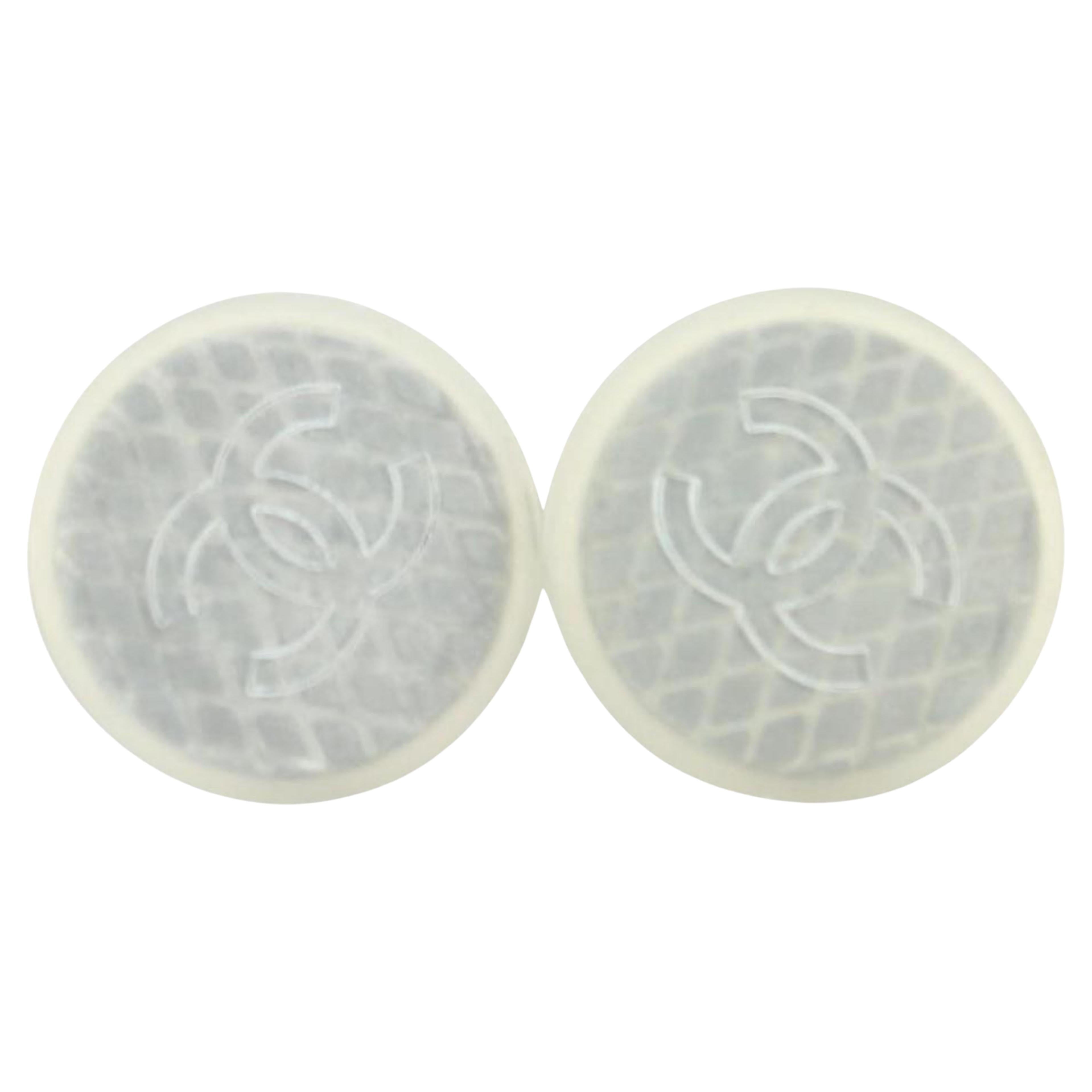 Chanel 99S Quilted Jelly CC Pierce Earrings 108c23 For Sale