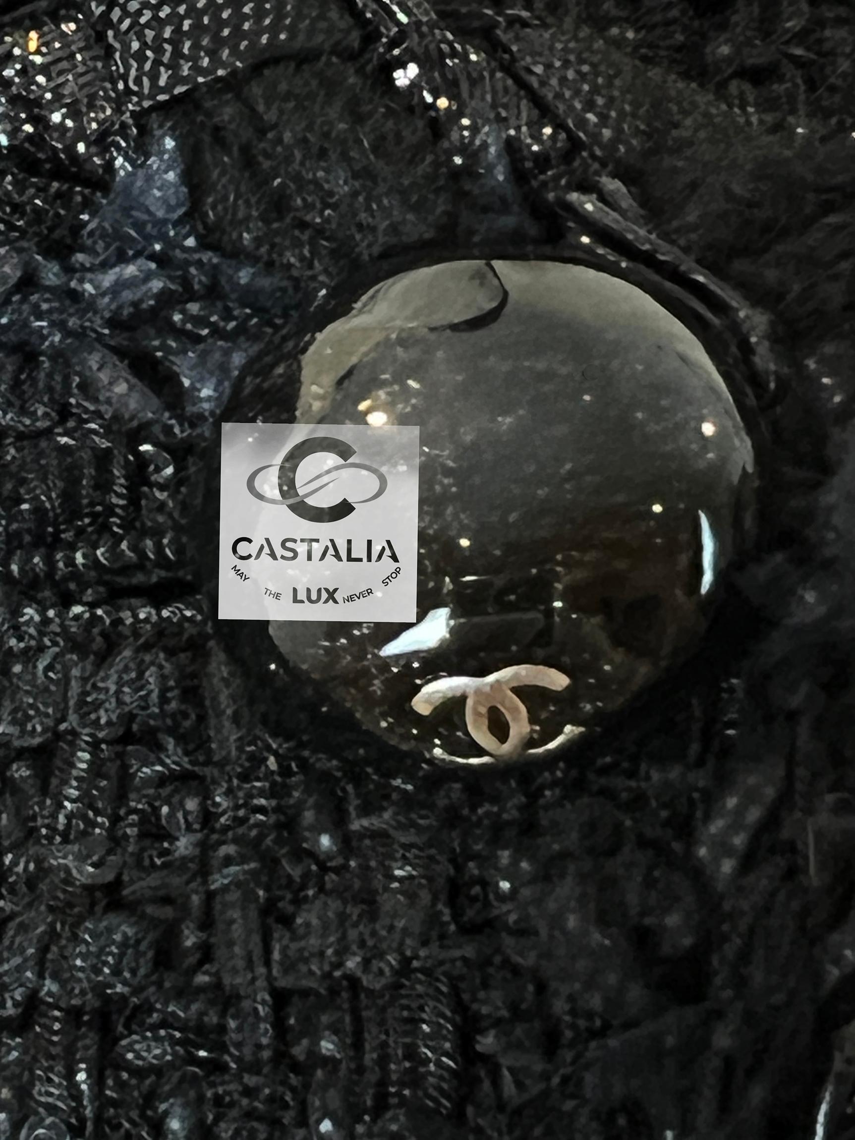 Chanel 9K$ Black Sequin Tweed Jacket 2