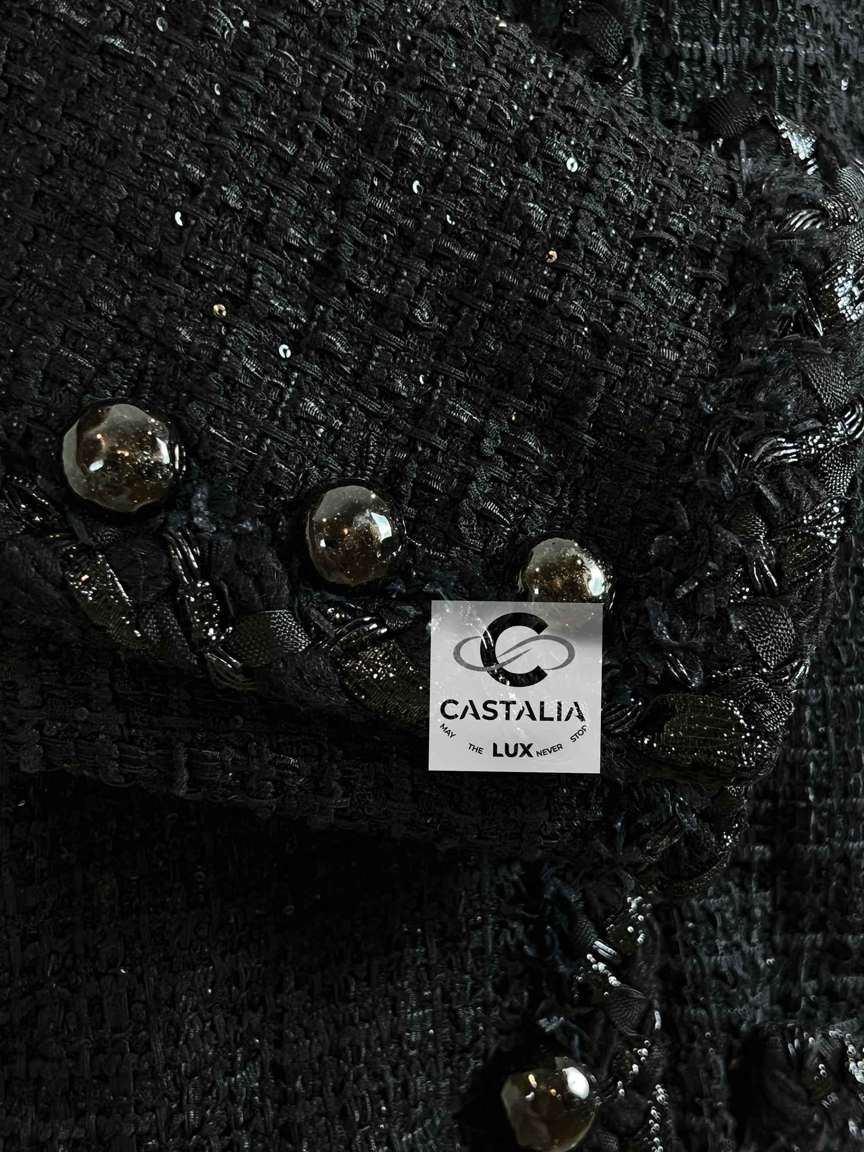 Chanel 9K$ Black Sequin Tweed Jacket 4