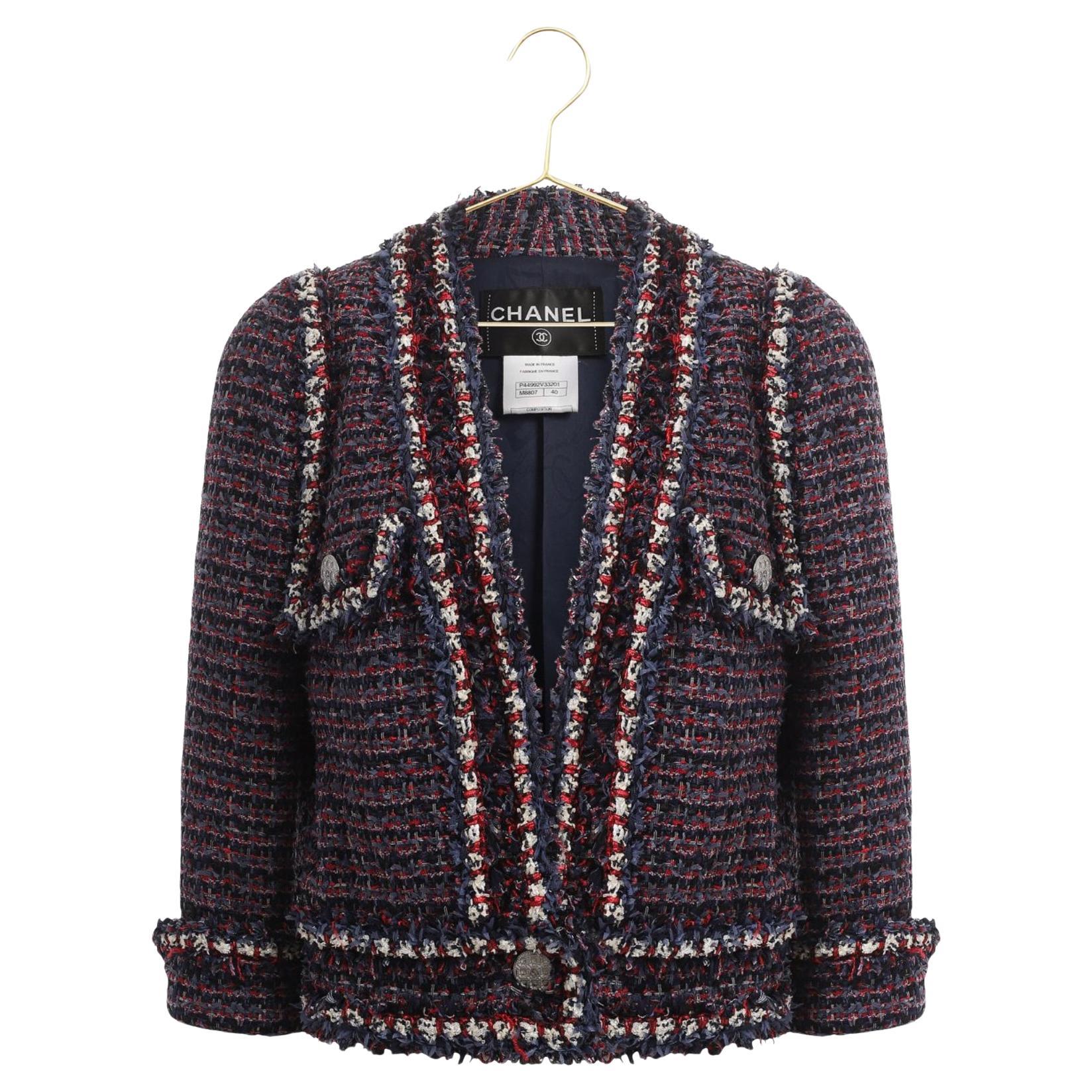 Chanel 9K$ Cara Delevingne Style Lesage Tweed Jacket 40 FR For Sale