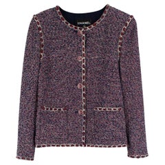 Chanel 9K$ CC Tweedjacke mit erkennbaren Knbaren Tweed-Knöpfen
