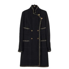 Used Chanel 9K$ Collectors Black Tweed Coat / Dress