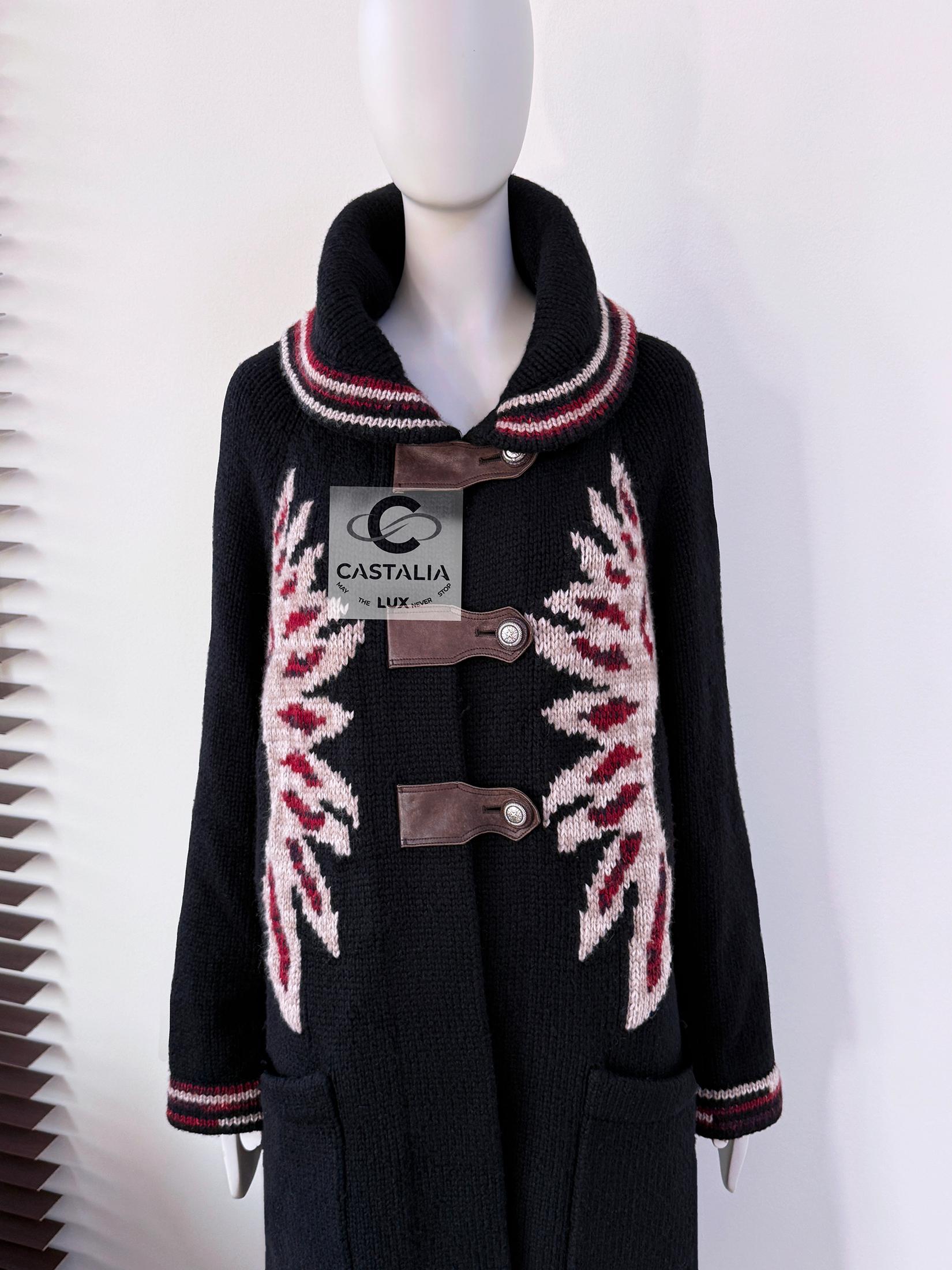 Chanel 9K$ Coleccionistas París / Dallas Pasarela Abrigo Cachemira 38 FR Negro en venta