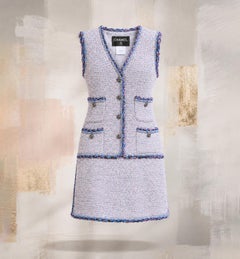 CHANEL 9K$ Iconic Cara Delevingne Style Tweed Dress 40 FR