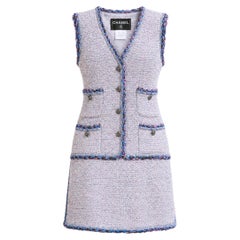 CHANEL 9K$ Iconique Cara Delevingne Style Tweed Dress 40 FR