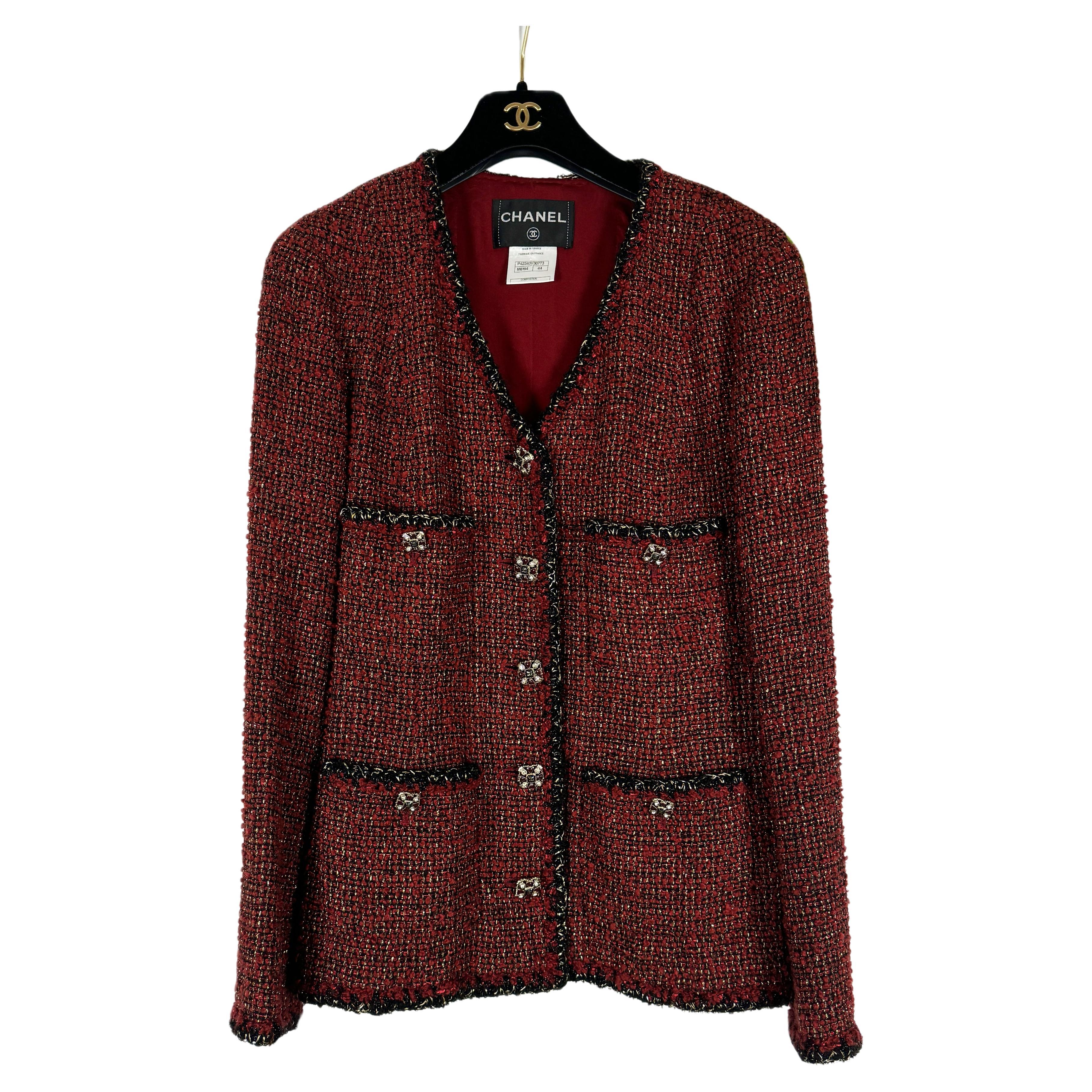 Chanel 9K$ Iconique CC Buttons Gripoix Lesage Tweed Jacket en vente