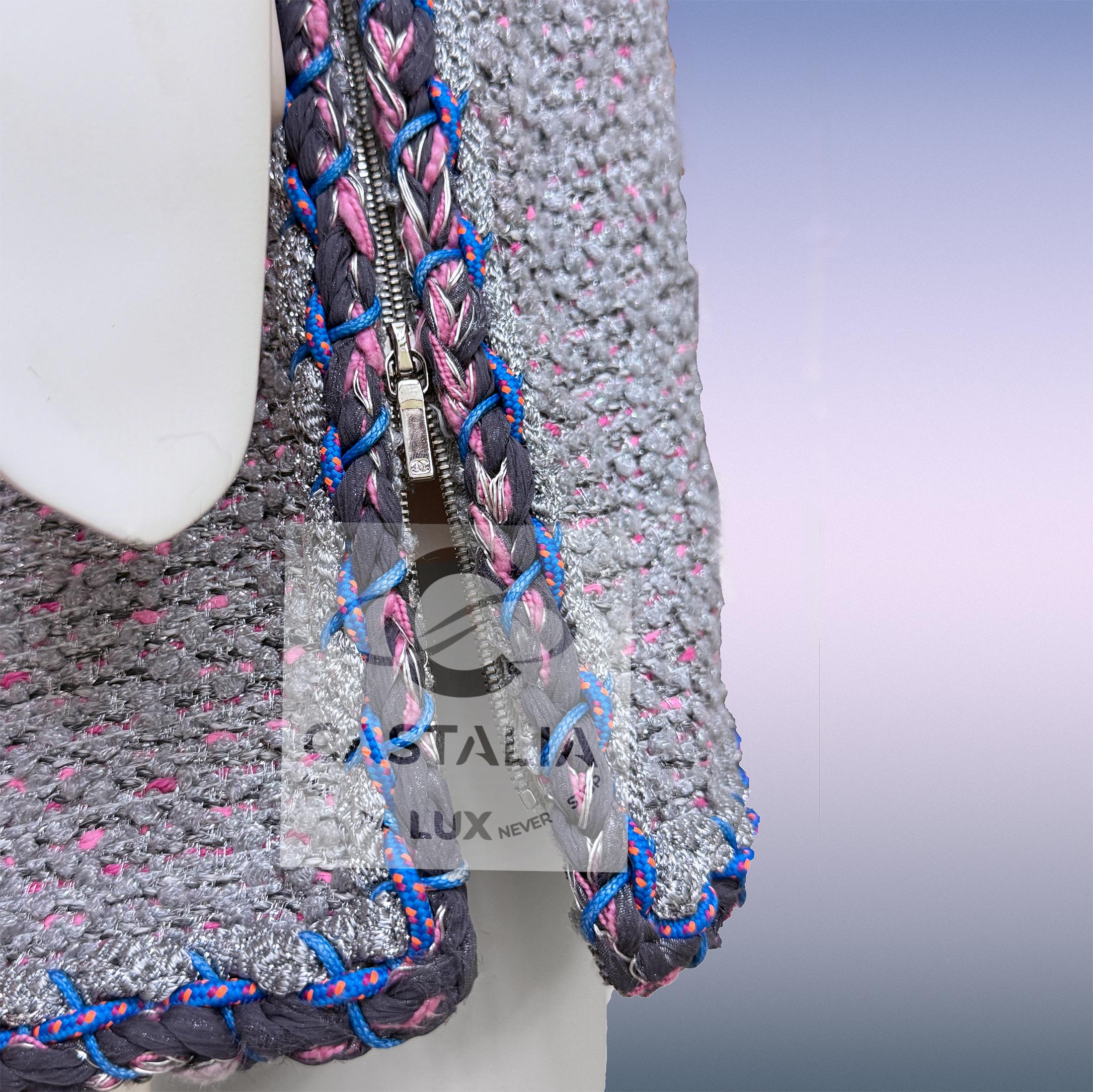 Chanel 9K$ Ikonische zeitgenössische Kunst Tweed Kleid 40 FR im Angebot 9