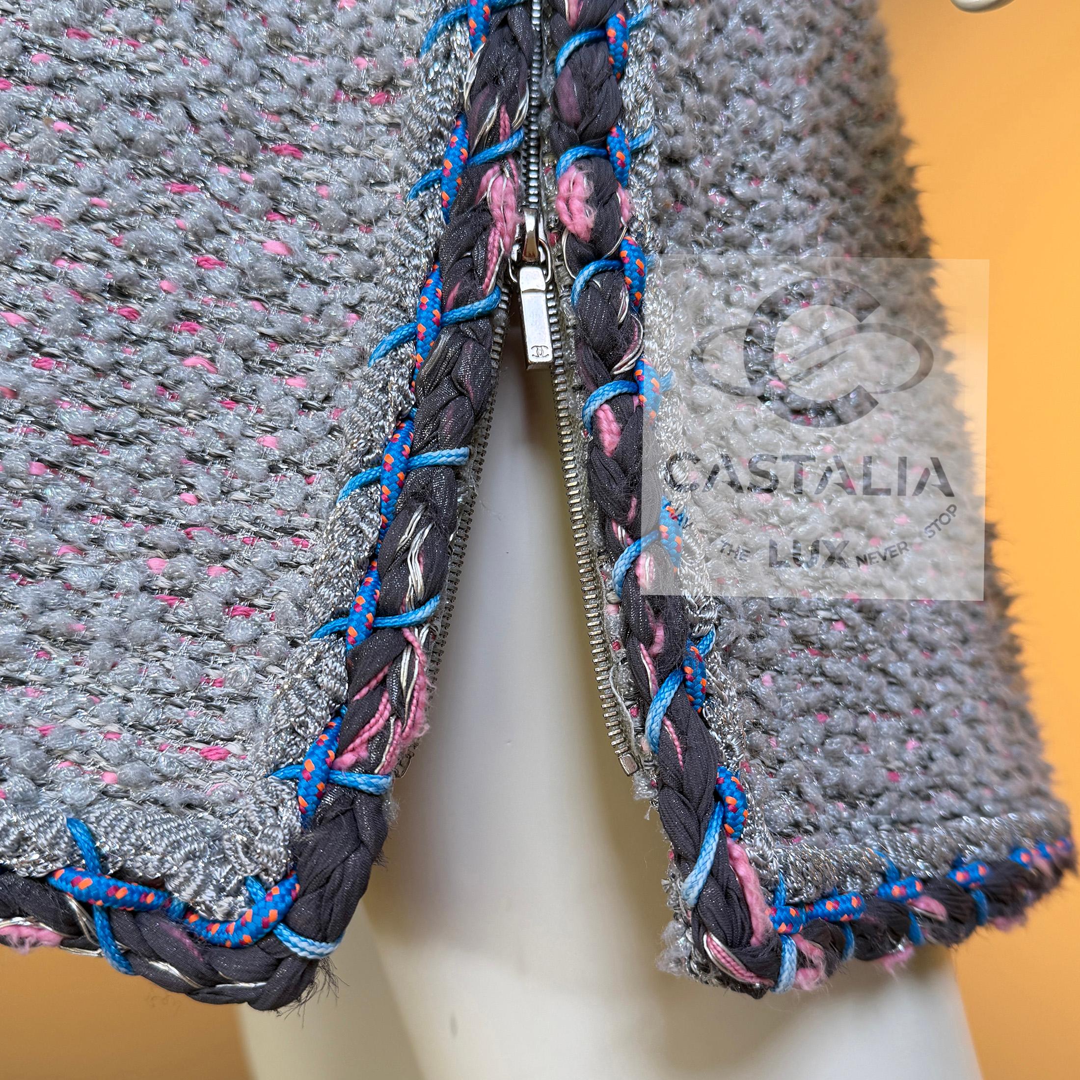 CHANEL 9K$ Vestido de tweed arte contemporáneo icónico 40 FR en venta 13