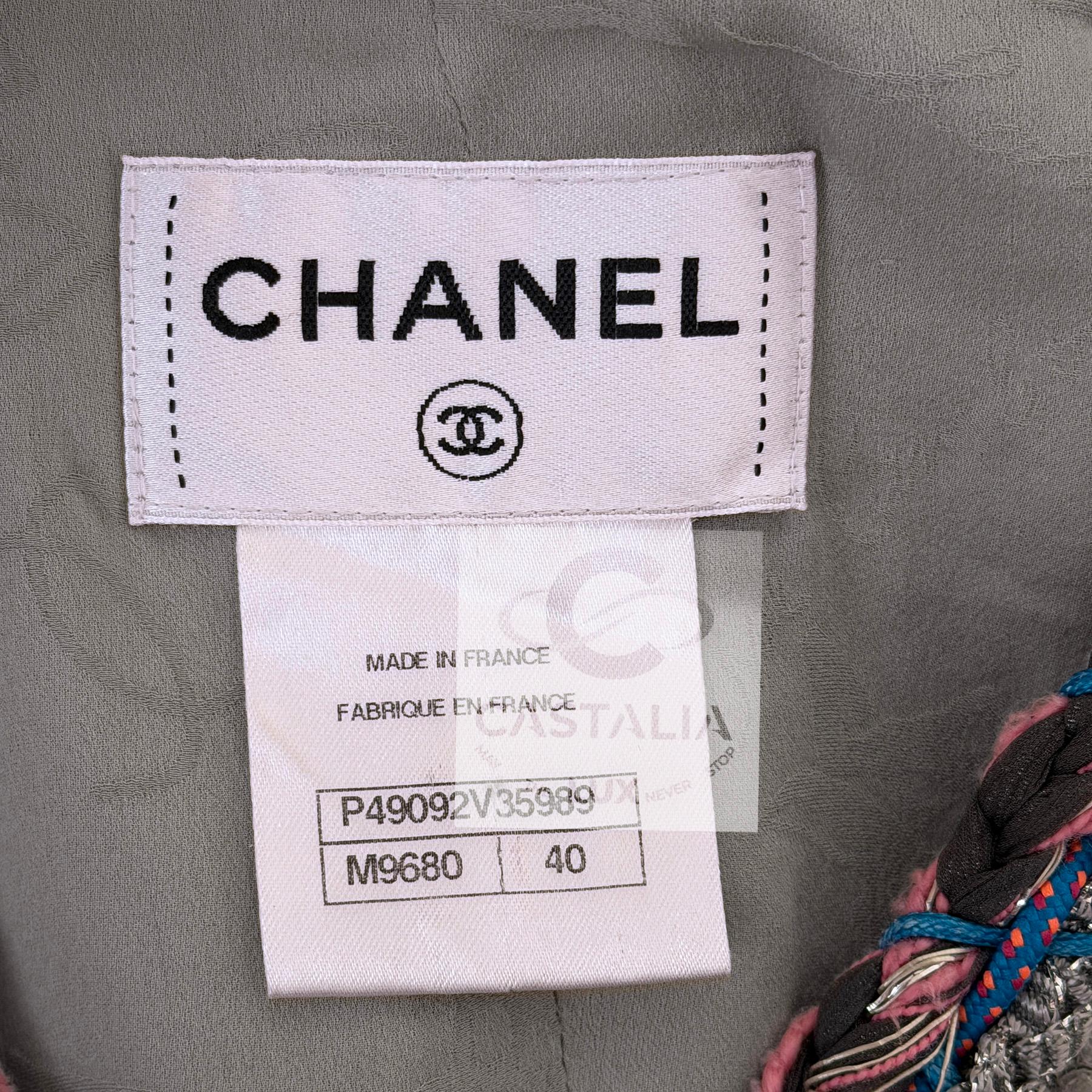CHANEL 9K$ Vestido de tweed arte contemporáneo icónico 40 FR en venta 15