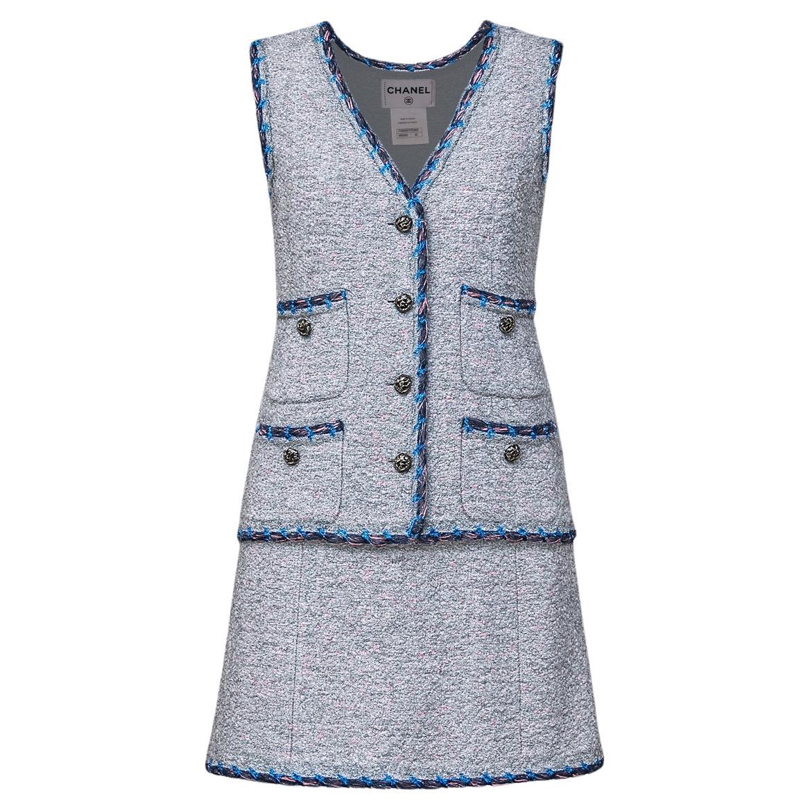 CHANEL 9K$ Iconic Contemporary Art Tweed Dress 40 FR