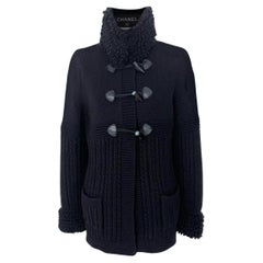 Chanel 9K$ Nueva Chaqueta negra de cachemira esponjosa 40 FR