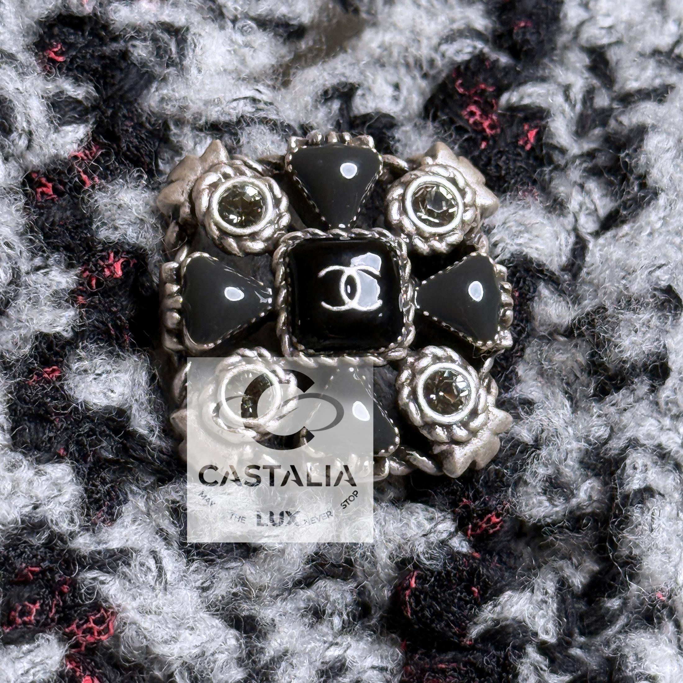 Chanel 9K$ neue CC Gripoix Knöpfe Artefakt Tweed Jacke 36 FR im Angebot 5