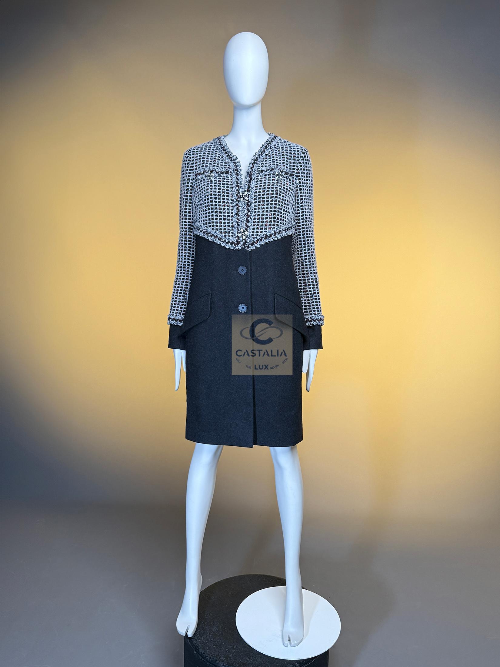 Chanel 9K$ neue CC Gripoix Knöpfe Artefakt Tweed Jacke 36 FR im Angebot 6