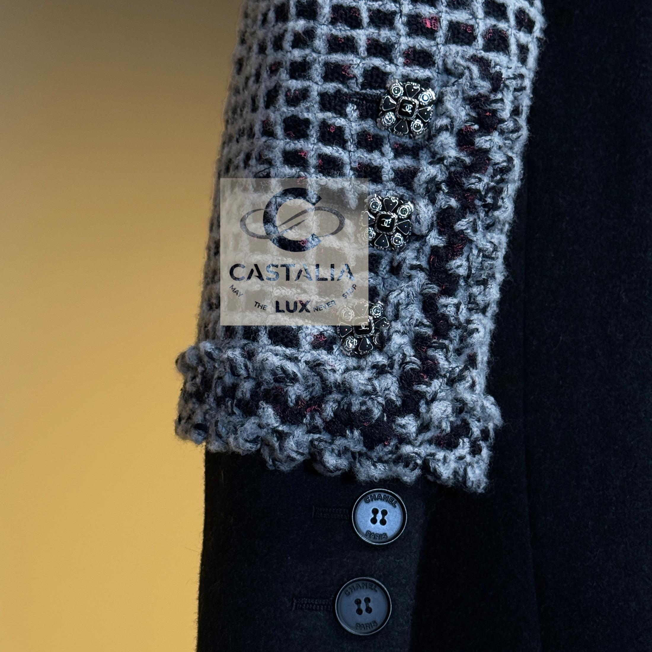 Chanel 9K$ neue CC Gripoix Knöpfe Artefakt Tweed Jacke 36 FR im Angebot 8