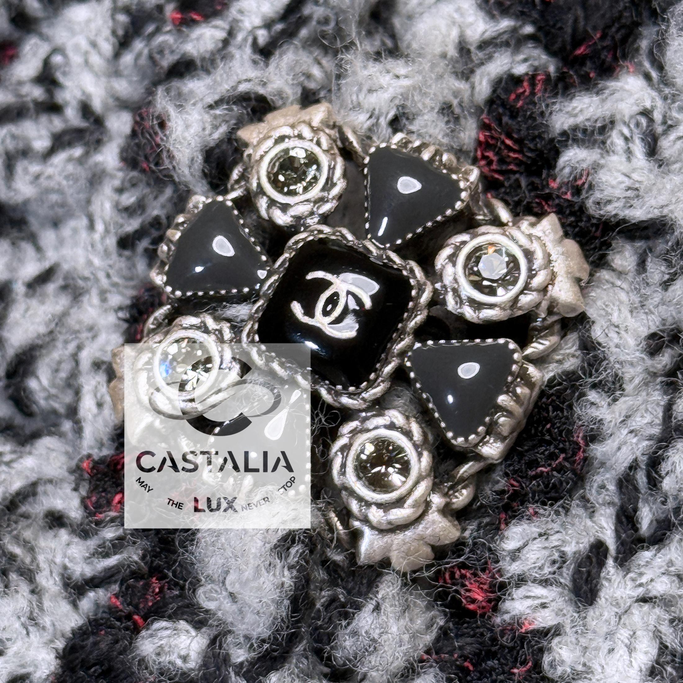 Chanel 9K$ neue CC Gripoix Knöpfe Artefakt Tweed Jacke 36 FR im Angebot 10