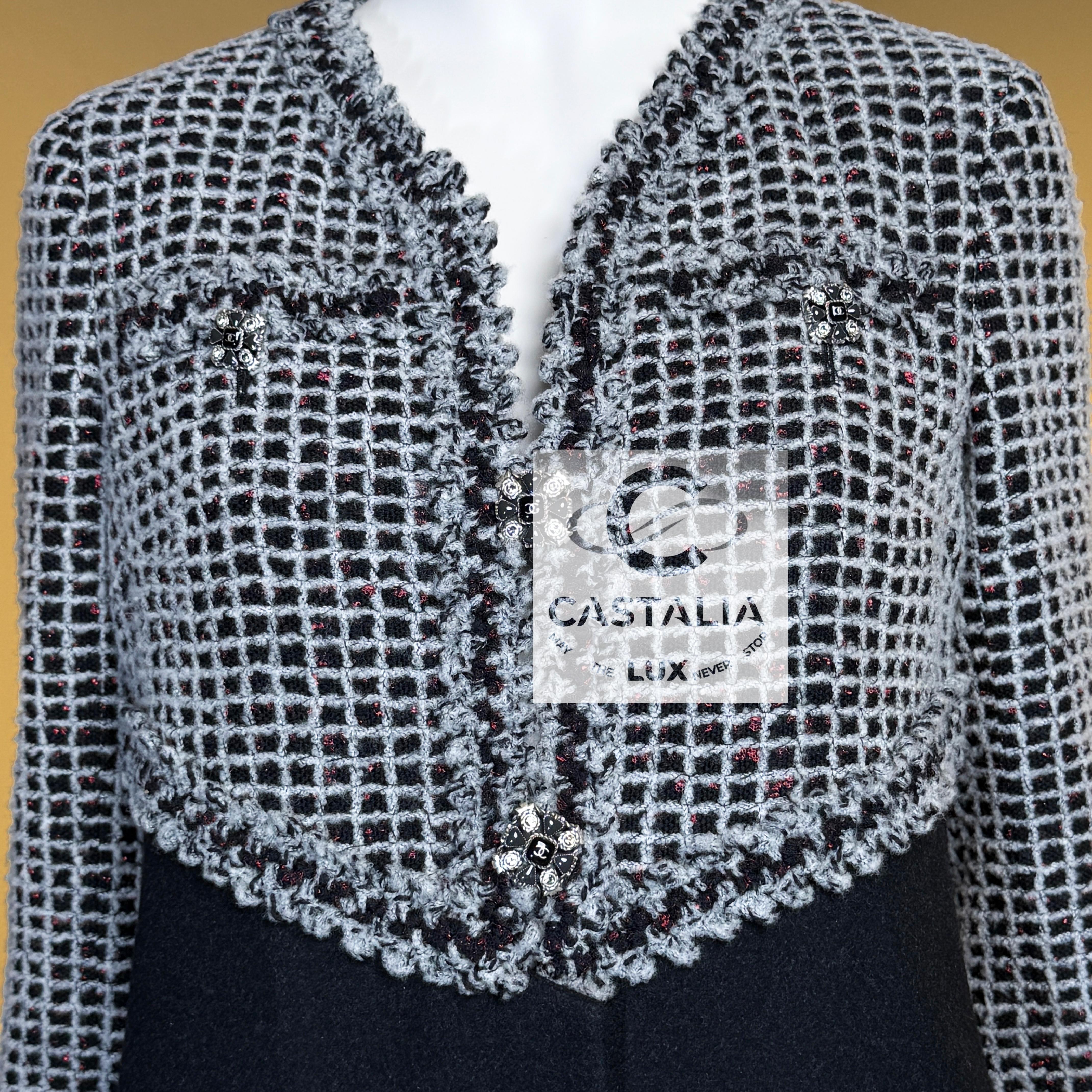 Chanel 9K$ neue CC Gripoix Knöpfe Artefakt Tweed Jacke 36 FR im Angebot 4