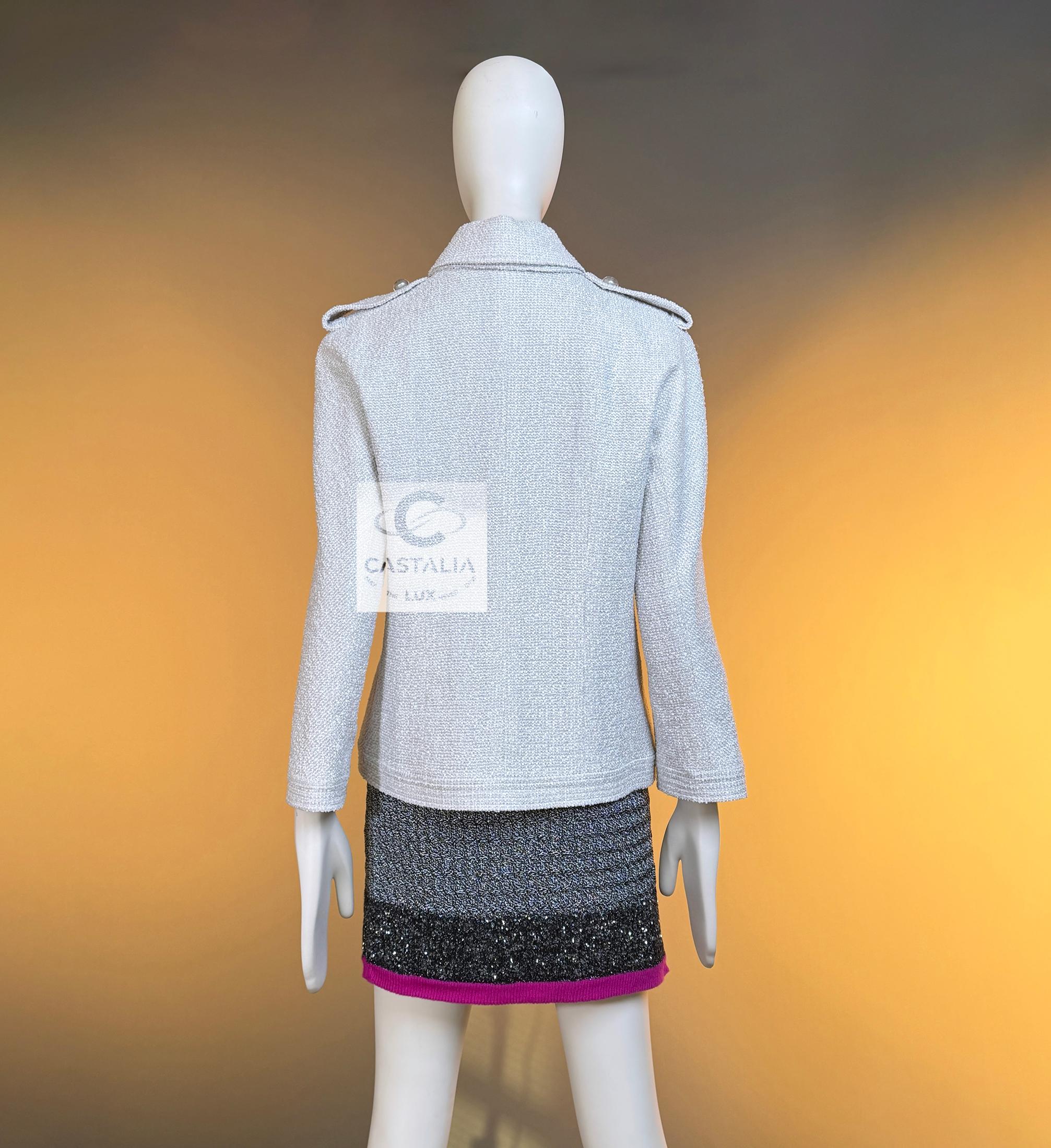 CHANEL 9K$ New Interstellar Schimmer Tweed Jacke 42 FR im Angebot 12