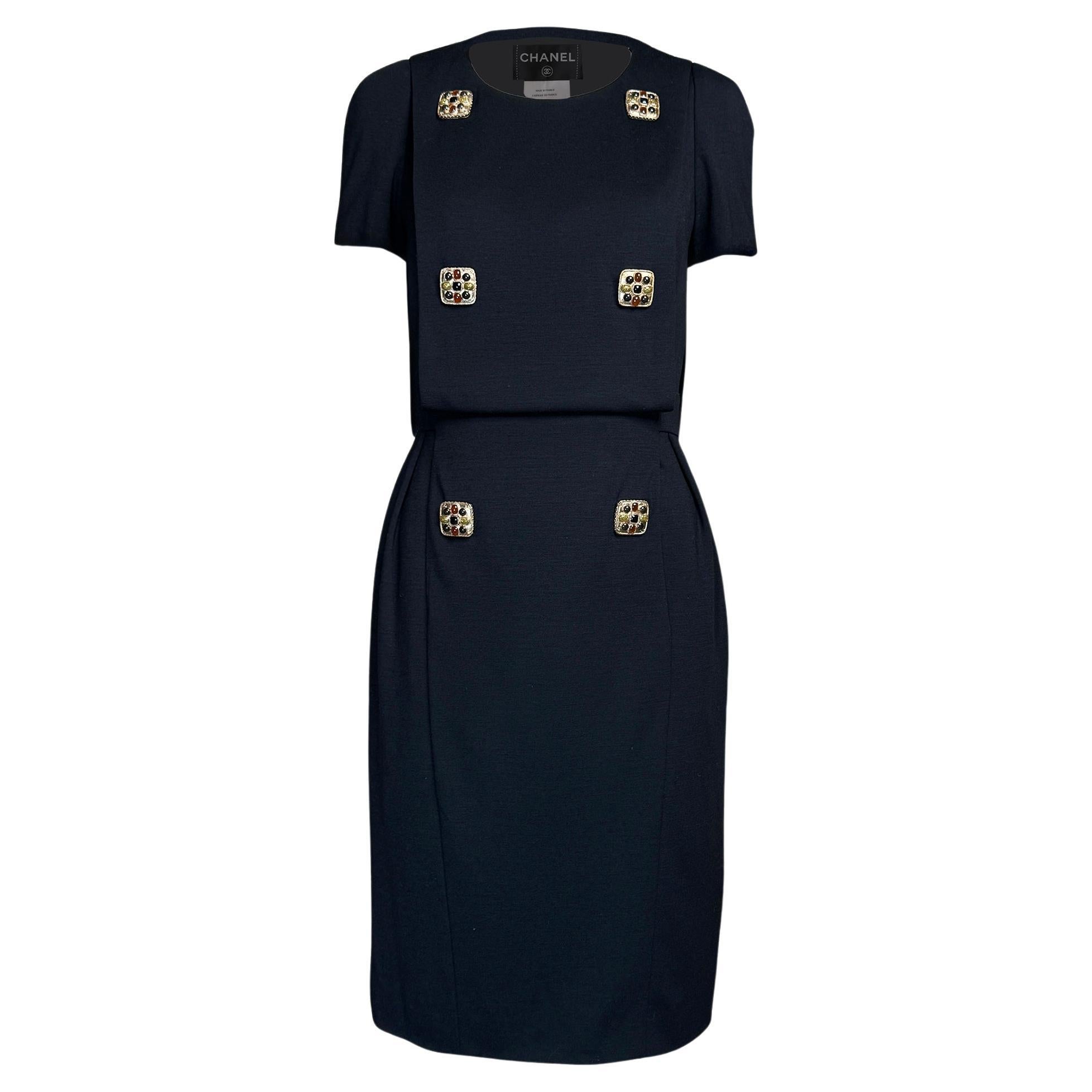 CHANEL 9K$ New Paris / Byzance Relic Black Dress 36 FR