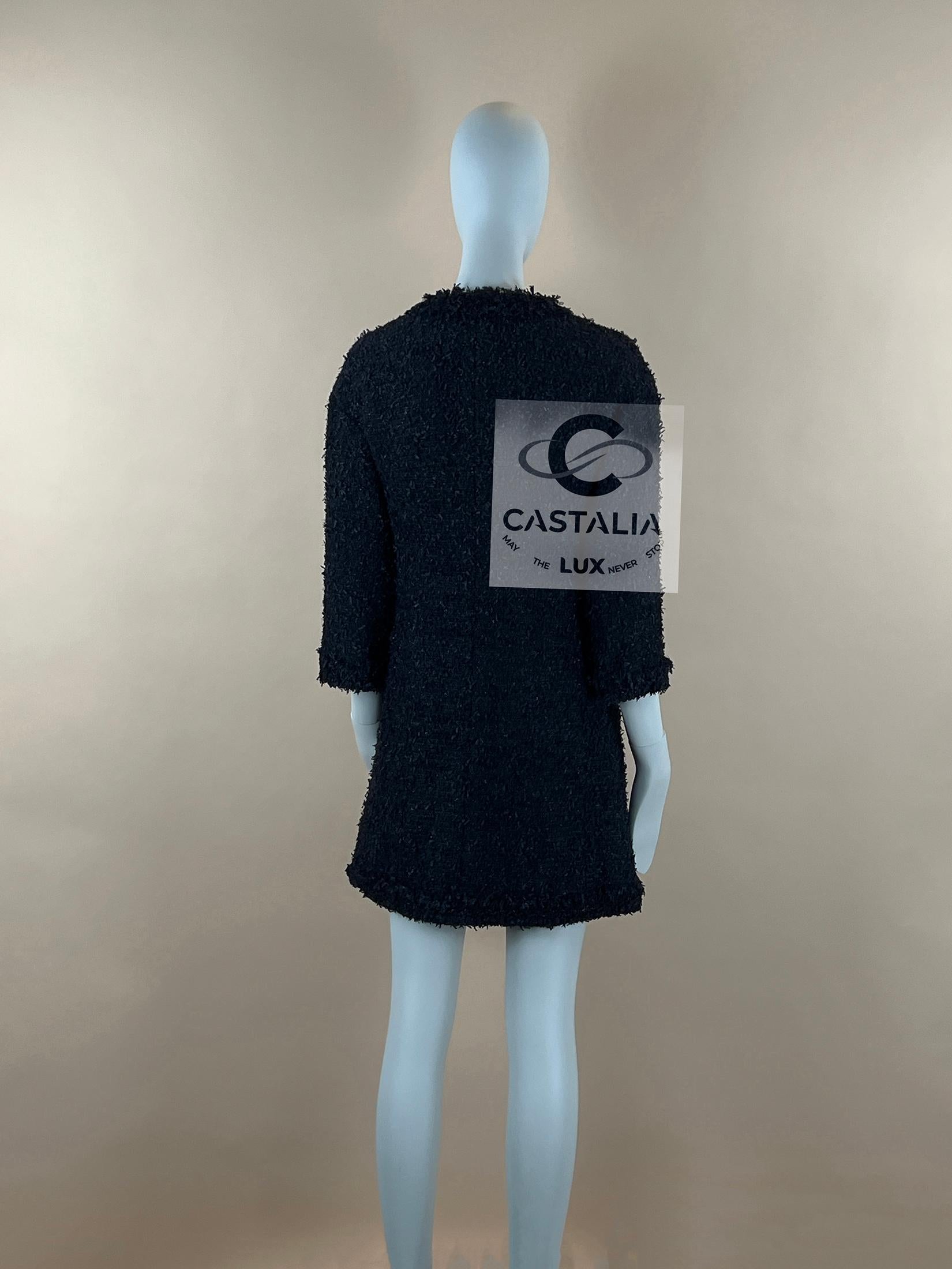 Chanel 9K$ Nueva París / Dubai Chaqueta de tweed Lesage negra 38 FR en venta 8