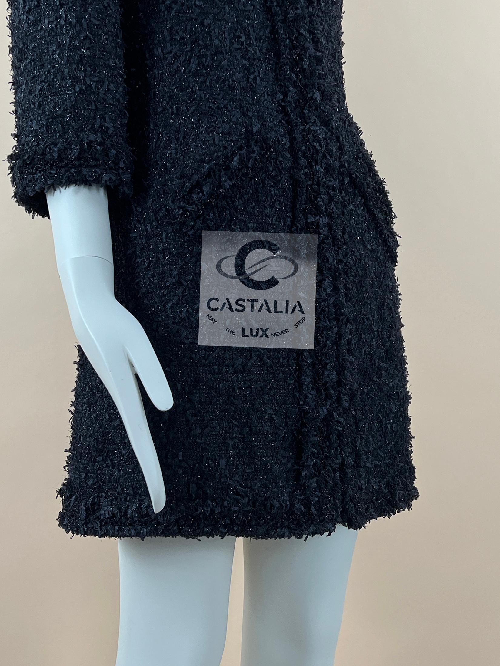 Chanel 9K$ Nueva París / Dubai Chaqueta de tweed Lesage negra 38 FR en venta 9